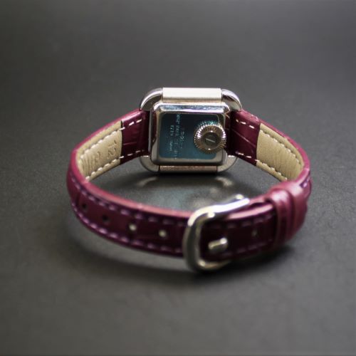 SEIKO婦人用ヴィンテージ SEIKO Socie 1719-3000】 今や入手至難な超レアな裏りゅうず手巻機械式 オーバーホール済の美品  新品・渋いワインレッドクロコ型押しカーフバンド 【限定1本】